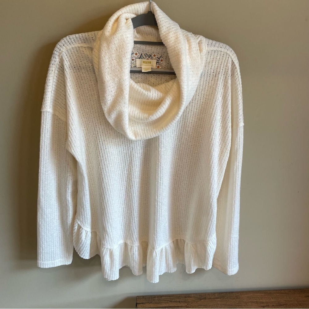 Maeve Addie Ruffle Hacci Pullover Medium - Picture 2 of 6